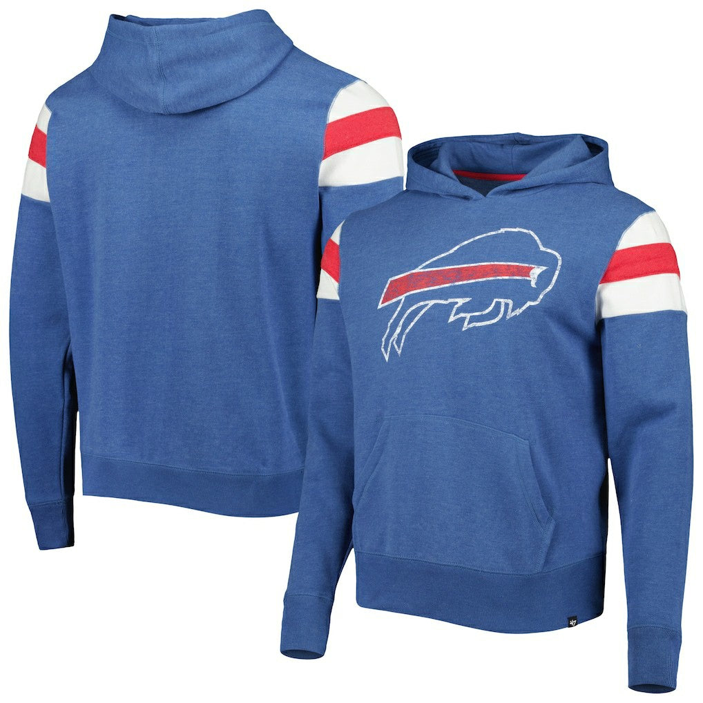 Buffalo Bills '47 Premier Nico Pullover Hoodie - Heathered Royal Hoodies