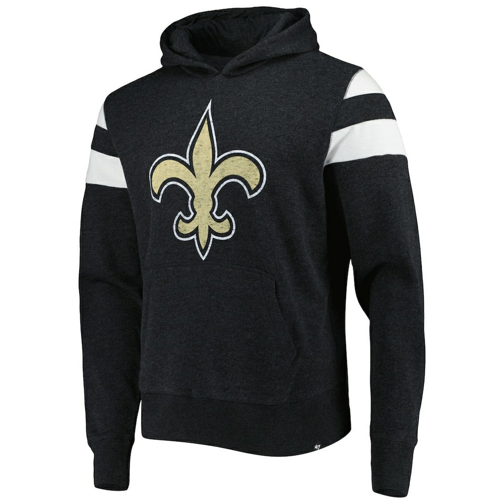 New Orleans Saints '47 Premier Nico Pullover Hoodie - Heathered Black Hoodies