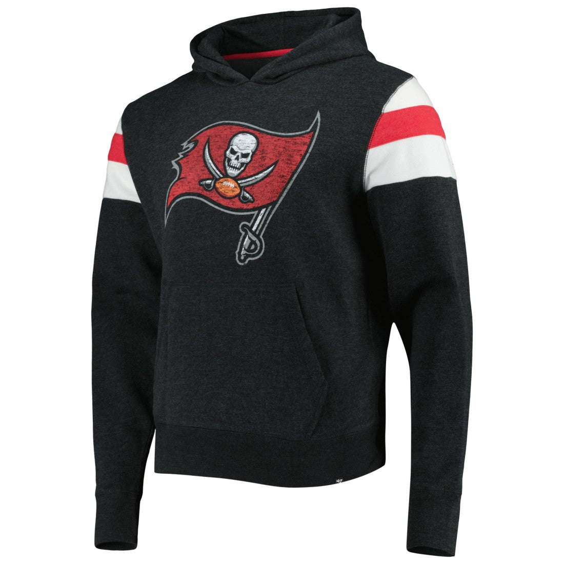 Tampa Bay Buccaneers '47 Premier Nico Pullover Hoodie - Heathered Black Hoodies