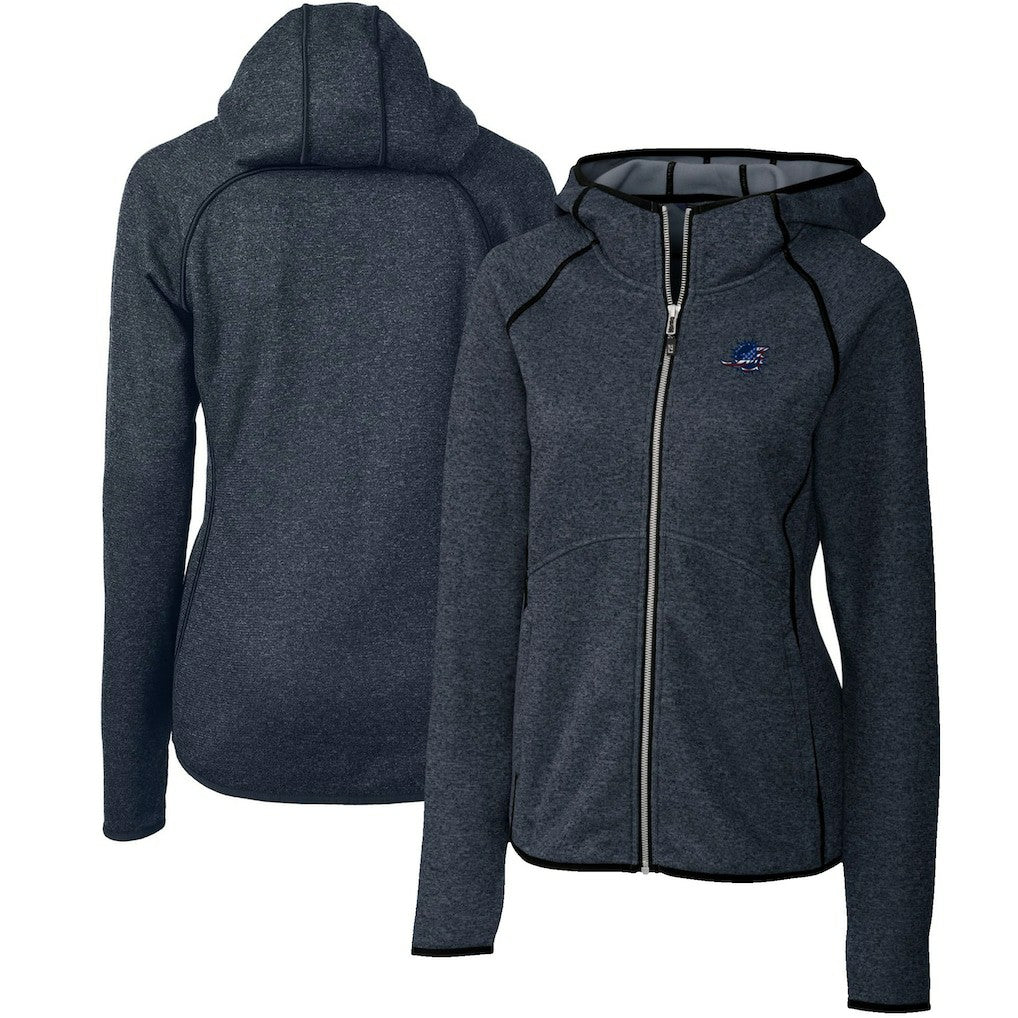 Miami Dolphins Cutter & Buck Women's Mainsail Full-Zip Jacket - Heathered Navy Jackets