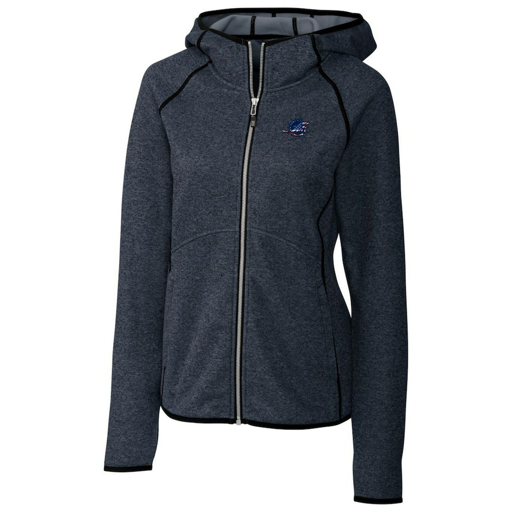 Miami Dolphins Cutter & Buck Women's Mainsail Full-Zip Jacket - Heathered Navy Jackets