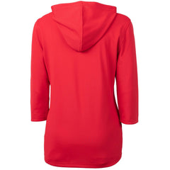 Houston Texans Cutter & Buck Women's Virtue Eco Pique 3/4 Sleeve Half-Zip Pullover Hoodie - Red Hoodies