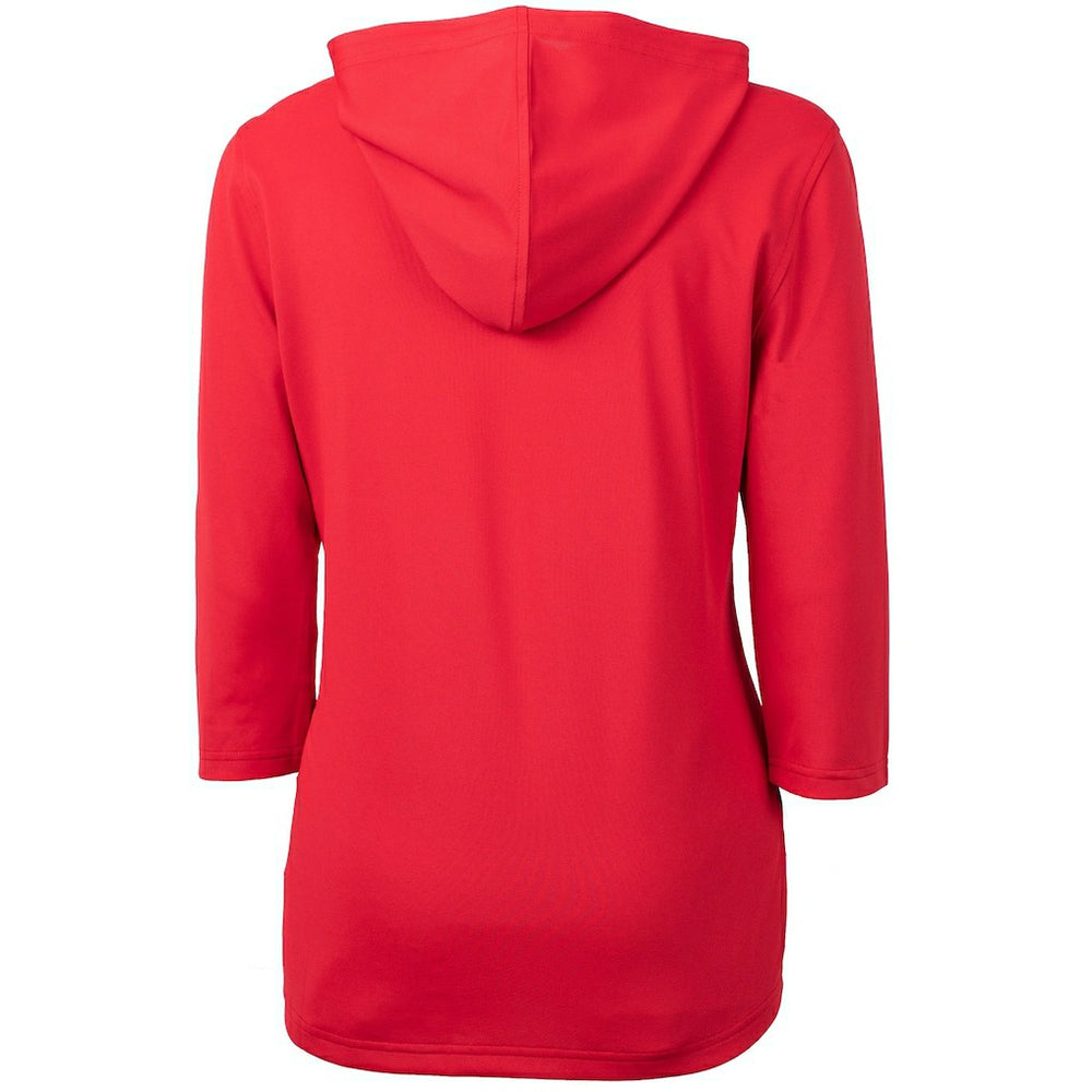 Arizona Cardinals Cutter & Buck Women's Virtue Eco Pique 3/4 Sleeve Half-Zip Pullover Hoodie - Red Hoodies