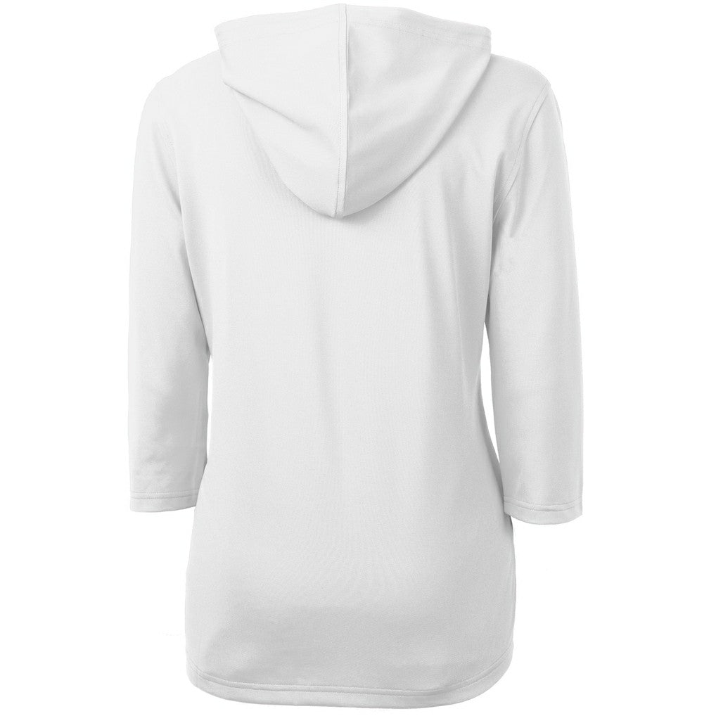 Minnesota Vikings Cutter & Buck Women's Virtue Eco Pique 3/4 Sleeve Half-Zip Pullover Hoodie - White Hoodies