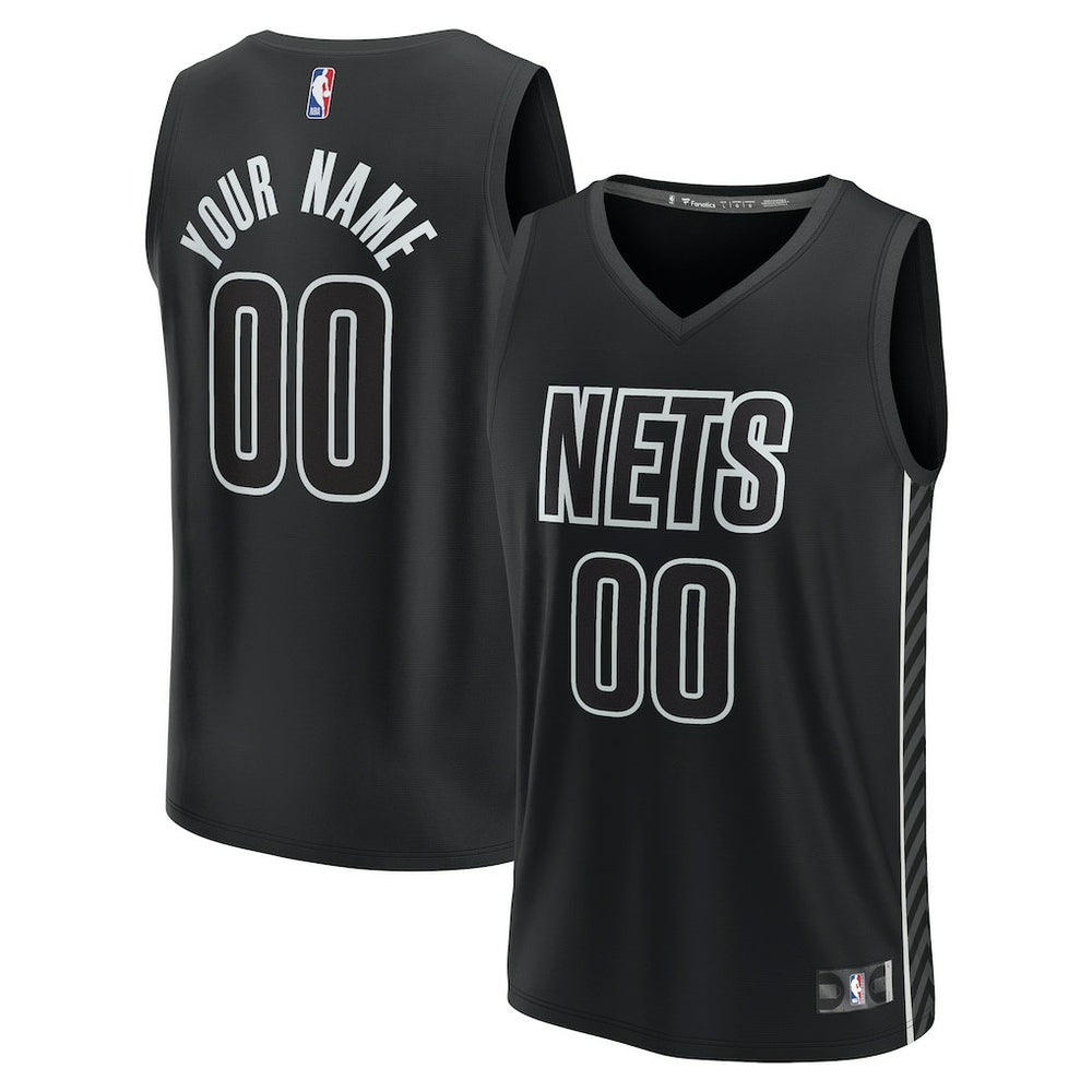 Brooklyn Nets Custom Fast Break Jersey Statement Edition Black - Fanatics