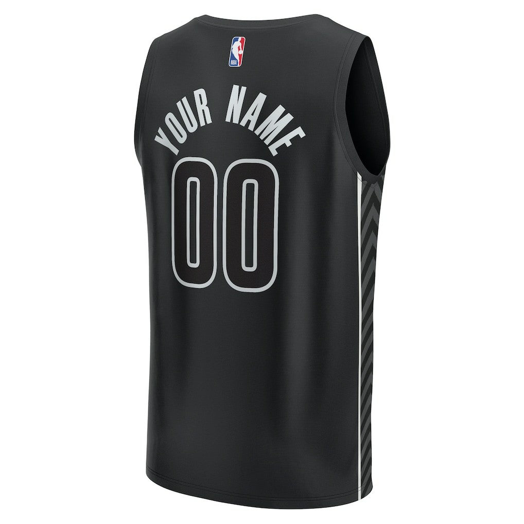 Brooklyn Nets Custom Fast Break Jersey Statement Edition Black - Fanatics