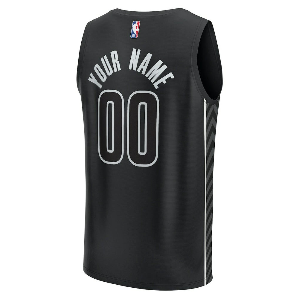 Brooklyn Nets Custom Fast Break Jersey Statement Edition Black - Fanatics