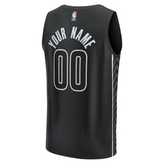 Brooklyn Nets Custom Fast Break Jersey Statement Edition Black - Fanatics
