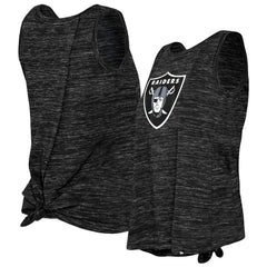 Las Vegas Raiders New Era Women's Space Dye Tie-Back Tank Top - Black Tops