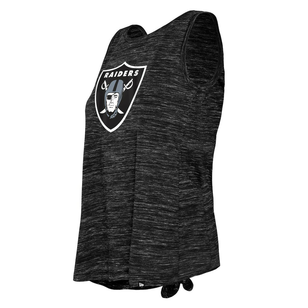Las Vegas Raiders New Era Women's Space Dye Tie-Back Tank Top - Black Tops