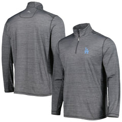 Los Angeles Dodgers Tommy Bahama Delray IslandZone Half-Zip Top - Gray Tops