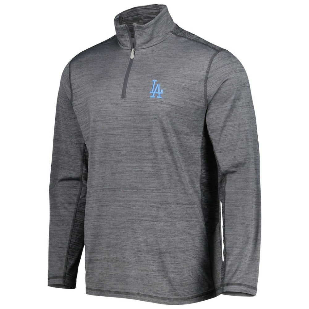 Los Angeles Dodgers Tommy Bahama Delray IslandZone Half-Zip Top - Gray Tops