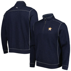 Houston Astros Tommy Bahama Tobago Bay Tri-Blend Quarter-Zip Sweatshirt - Blue Sweatshirts