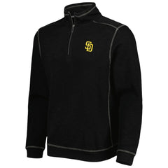 San Diego Padres Tommy Bahama Tobago Bay Tri-Blend Quarter-Zip Sweatshirt - Black Sweatshirts