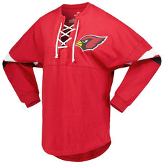 Arizona Cardinals Women's Spirit Jersey Lace-Up V-Neck Long Sleeve T-Shirt - Cardinal T-shirts