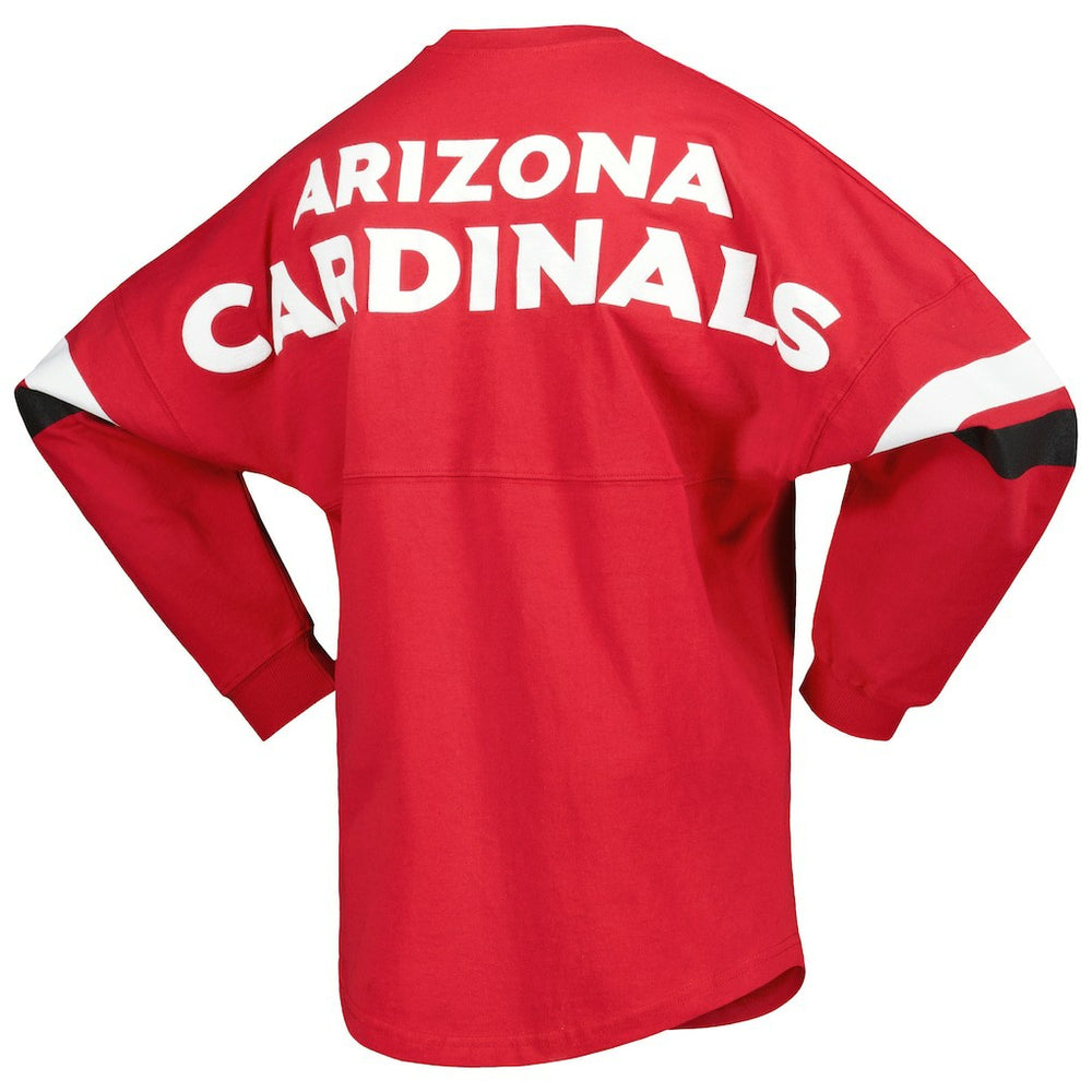 Arizona Cardinals Women's Spirit Jersey Lace-Up V-Neck Long Sleeve T-Shirt - Cardinal T-shirts
