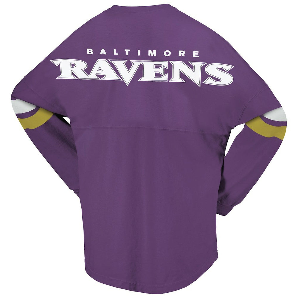 Baltimore Ravens Women's Spirit Jersey Lace-Up V-Neck Long Sleeve T-Shirt - Purple T-shirts