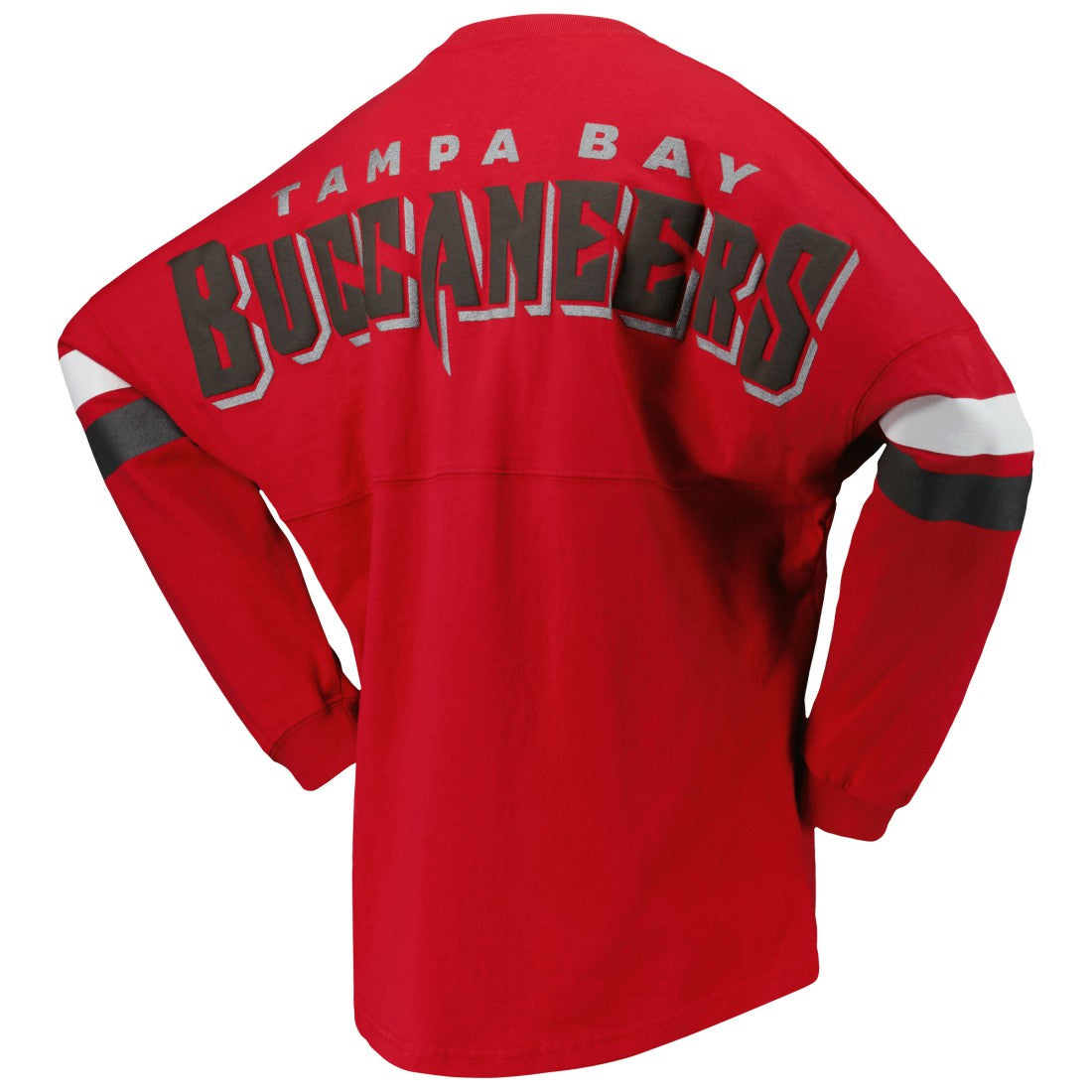 Tampa Bay Buccaneers Women's Spirit Jersey Lace-Up V-Neck Long Sleeve T-Shirt - Red T-shirts