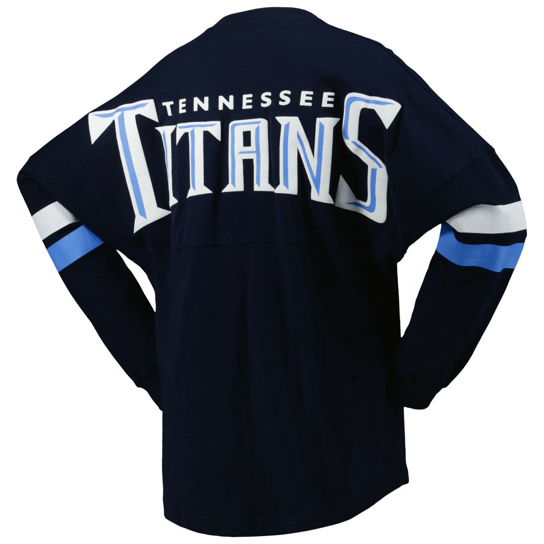 Tennessee Titans Women's Spirit Jersey Lace-Up V-Neck Long Sleeve T-Shirt - Navy T-shirts