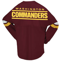 Washington Commanders Women's Spirit Jersey Lace-Up V-Neck Long Sleeve T-Shirt - Burgundy T-shirts