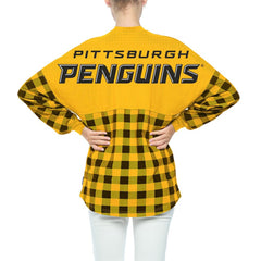 Pittsburgh Penguins Fanatics Women's Buffalo Check Long Sleeve T-Shirt - Gold | US 4982420