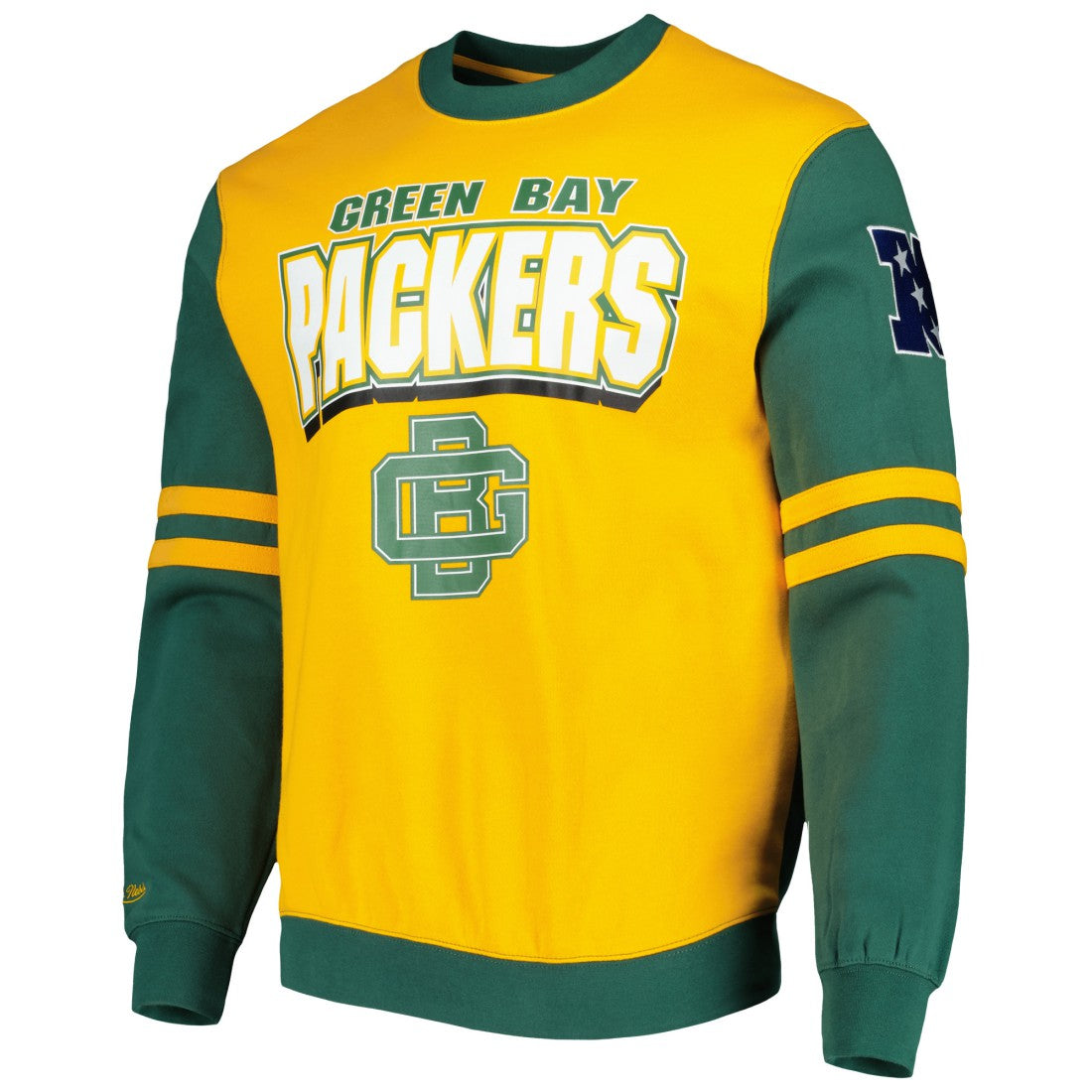 Green Bay Packers All Over 2.0 Pullover Sweatshirt - Gold Pullover