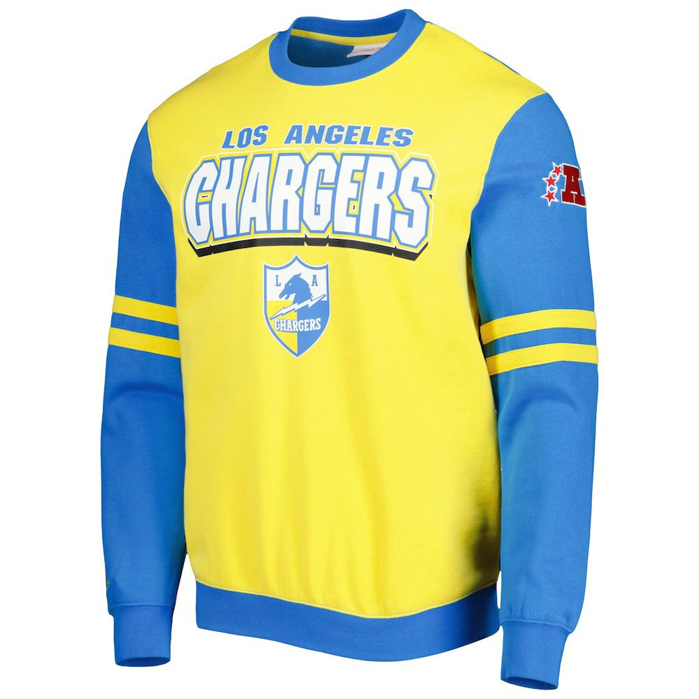 Los Angeles Chargers All Over 2.0 Pullover Sweatshirt - Gold Pullover