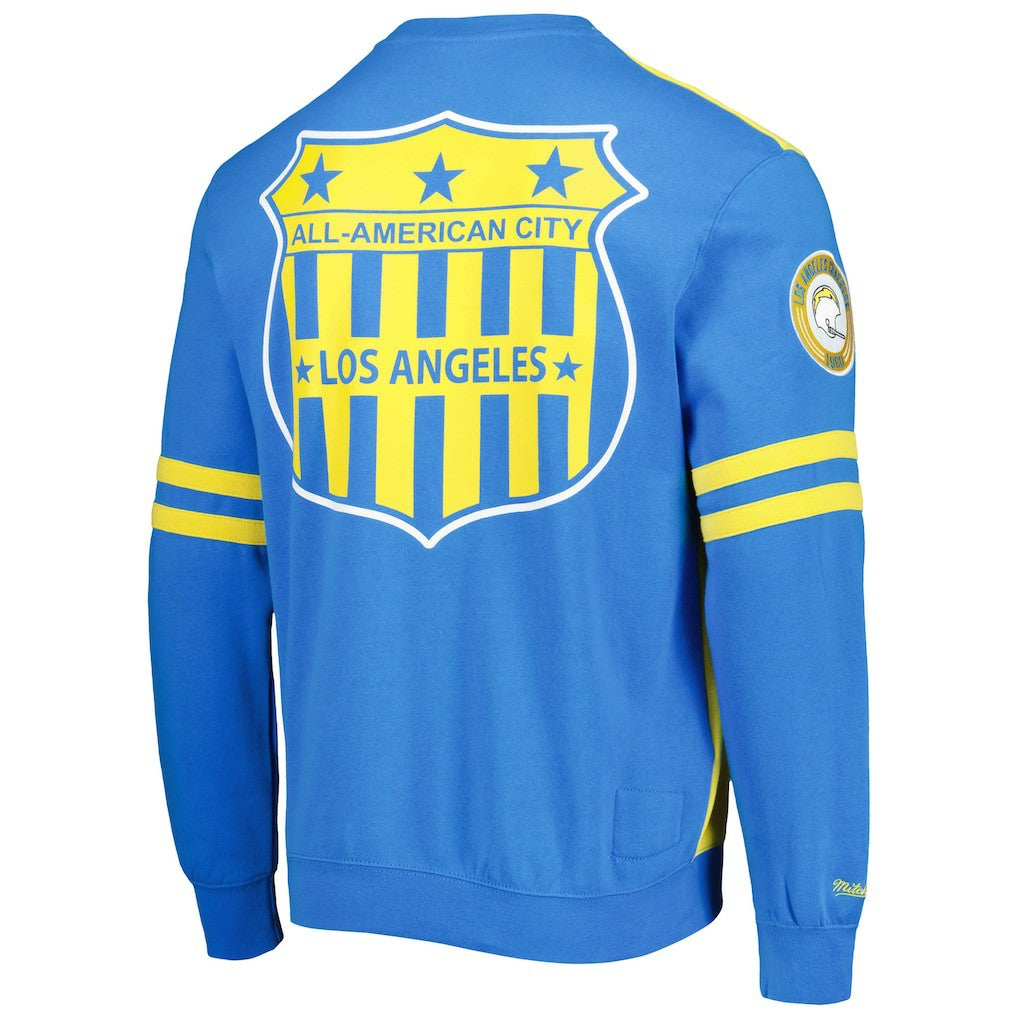 Los Angeles Chargers All Over 2.0 Pullover Sweatshirt - Gold Pullover