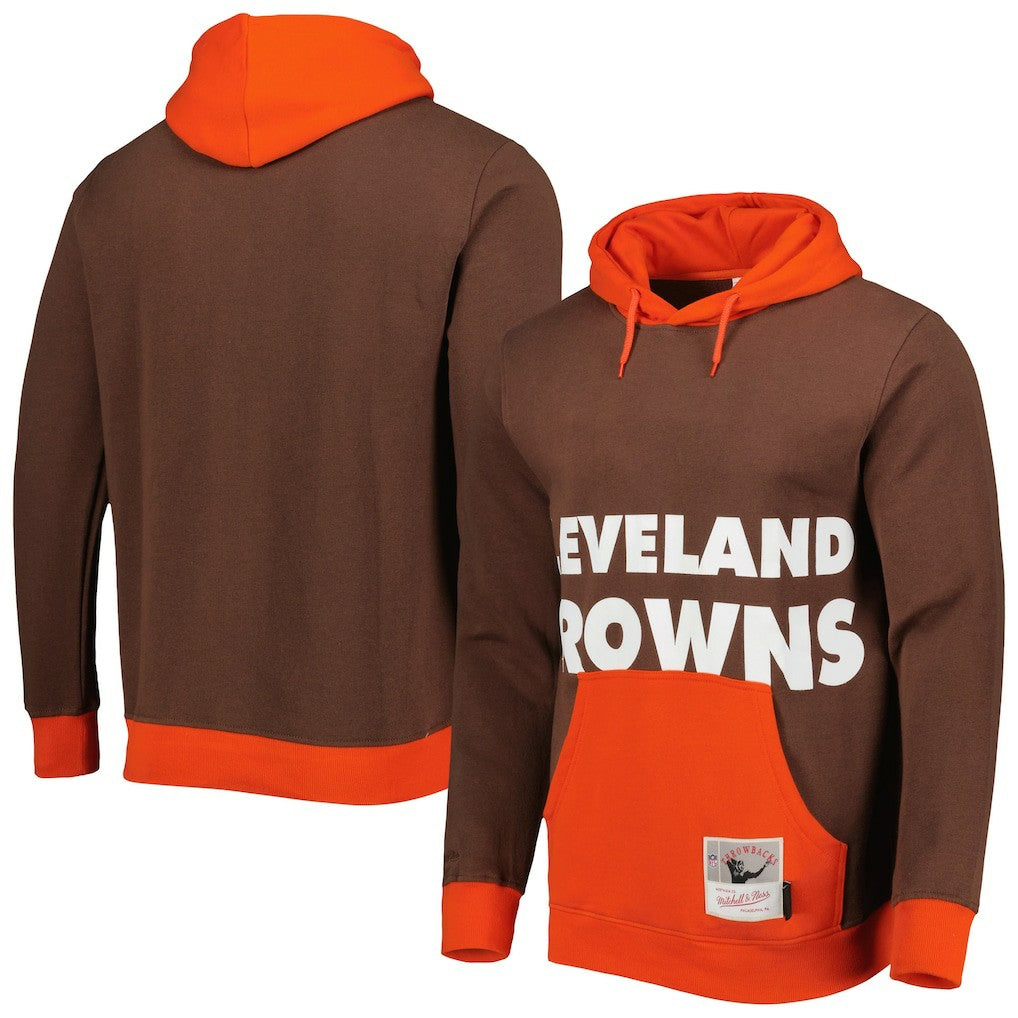 Cleveland Browns Big Face 5.0 Pullover Hoodie - Brown Hoodies