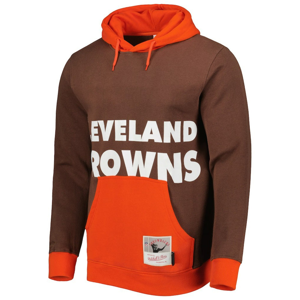 Cleveland Browns Big Face 5.0 Pullover Hoodie - Brown Hoodies