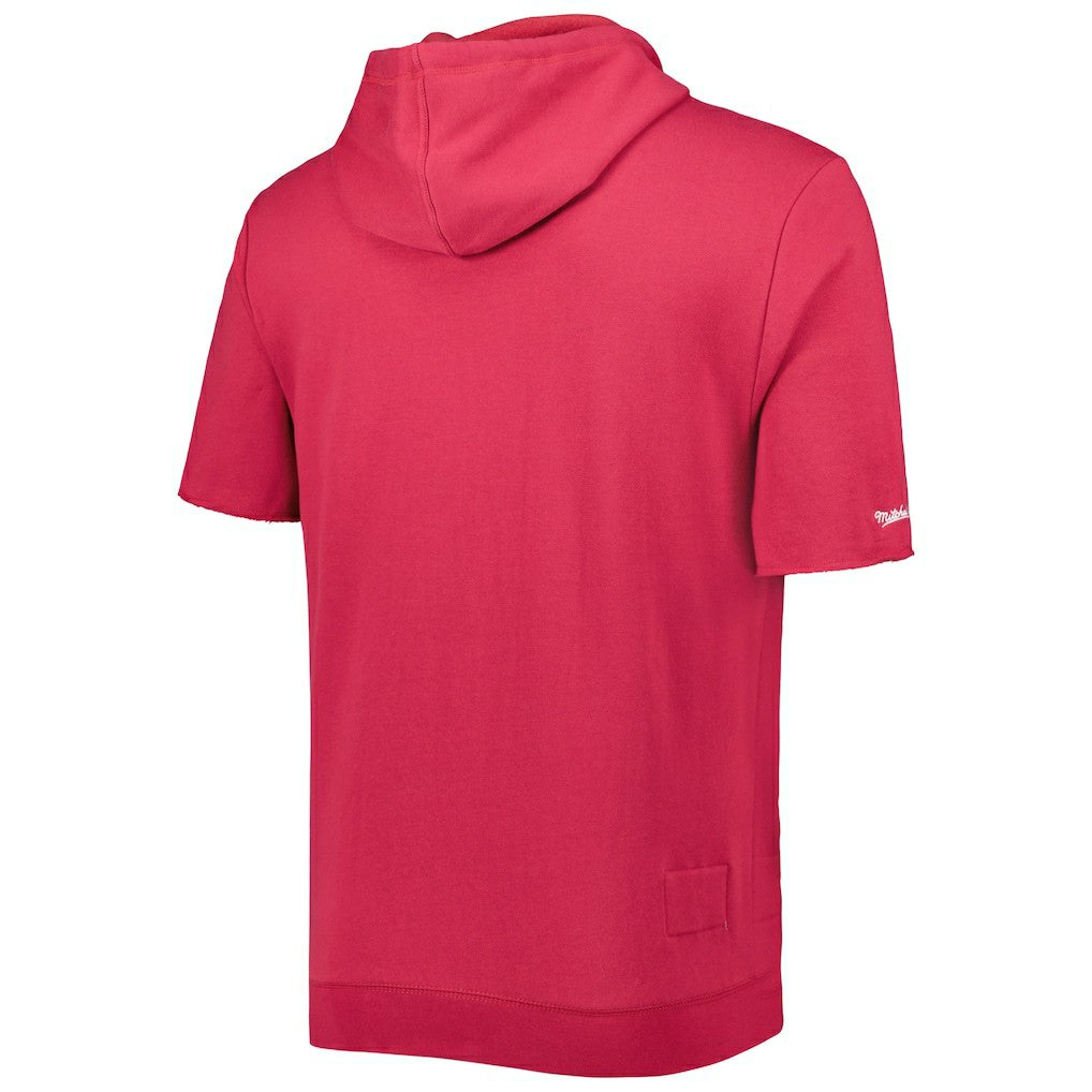 Arizona Cardinals Washed Short Sleeve Pullover Hoodie - Cardinal Hoodies