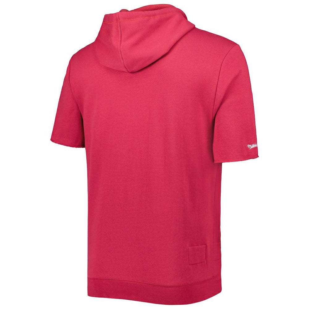 Arizona Cardinals Washed Short Sleeve Pullover Hoodie - Cardinal Hoodies