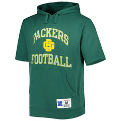 Green Bay Packers Washed Short Sleeve Pullover Hoodie - Green Hoodies