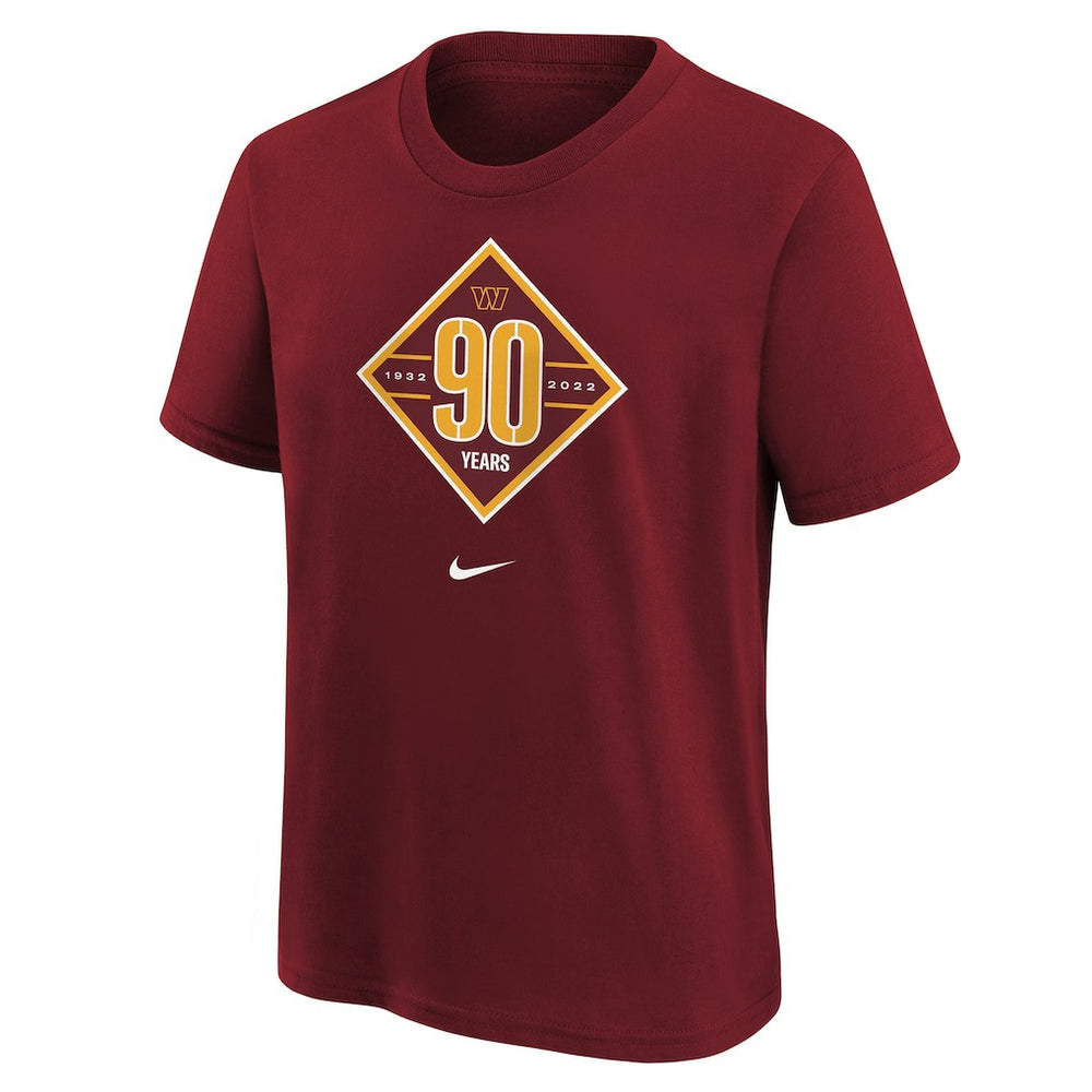 Washington Commanders Youth 90th Anniversary Logo T-Shirt - Burgundy T-shirts