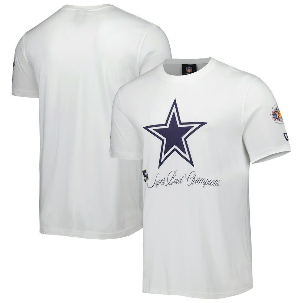 Dallas Cowboys New Era 5x Super Bowl Champions T-Shirt - White T-shirts