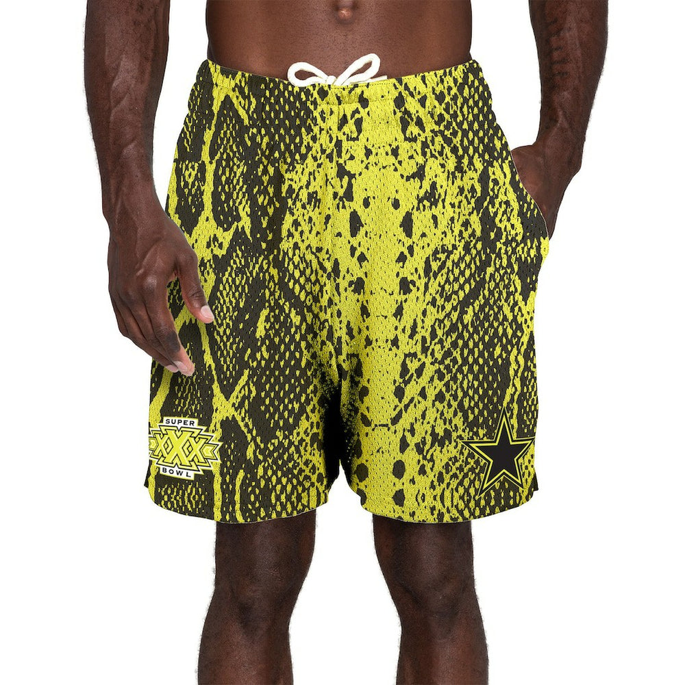 Dallas Cowboys New Era Super Bowl XXX Summer Pop Shorts - Yellow Shorts