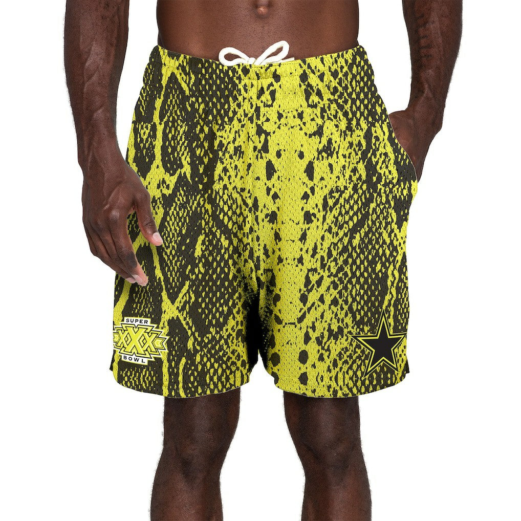 Dallas Cowboys New Era Super Bowl XXX Summer Pop Shorts - Yellow Shorts