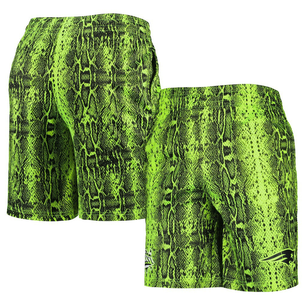 New England Patriots New Era Summer Pop Shorts - Neon Green Shorts