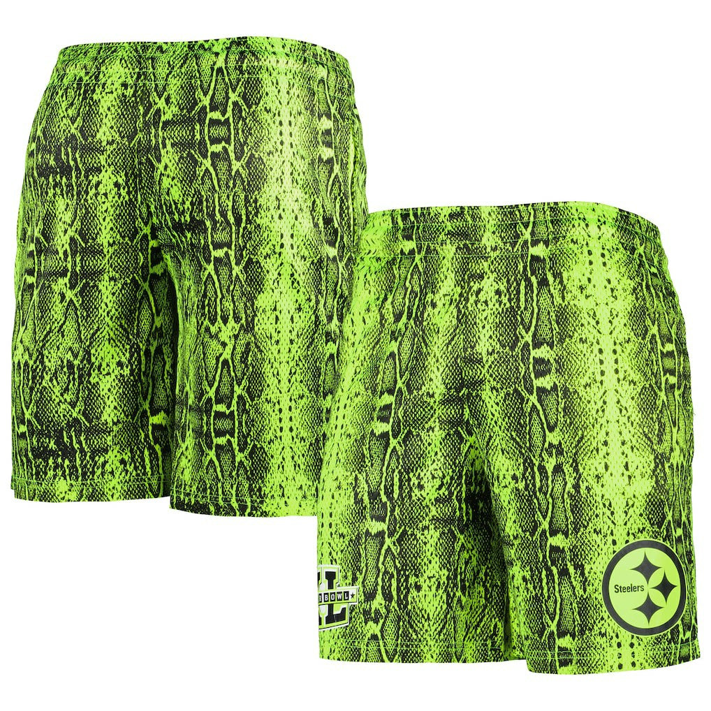 Pittsburgh Steelers New Era Summer Pop Shorts - Neon Green Shorts