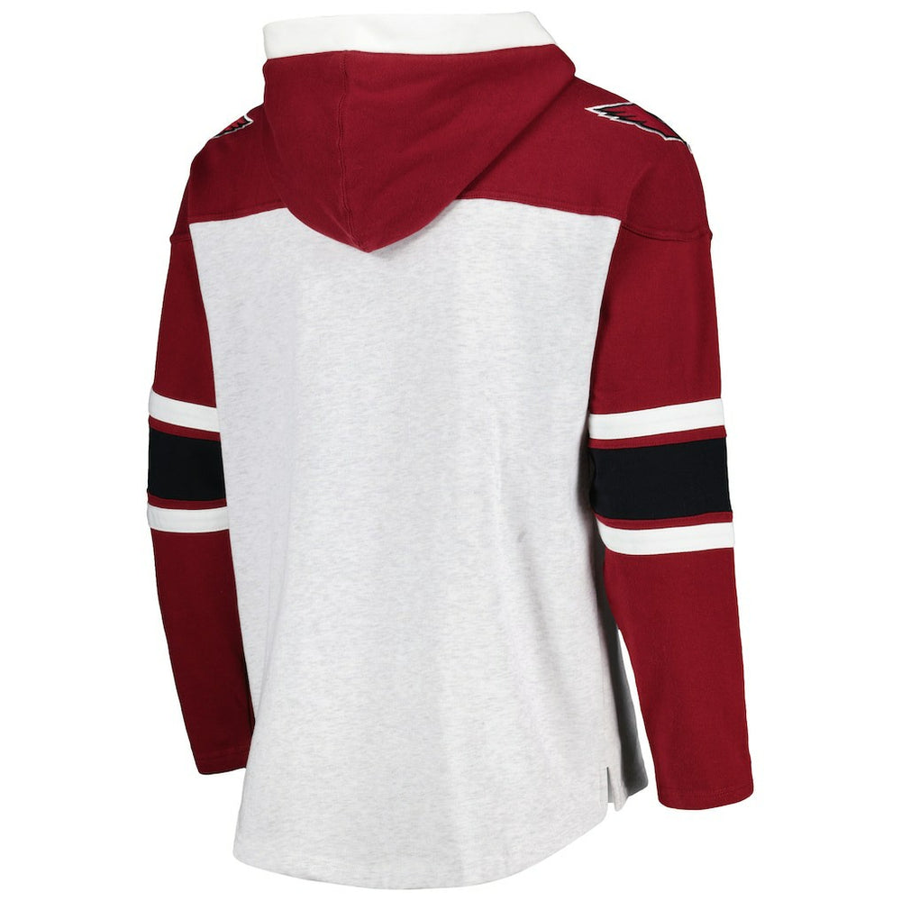 Arizona Cardinals '47 Gridiron Lace-Up Pullover Hoodie - Heather Gray Hoodies
