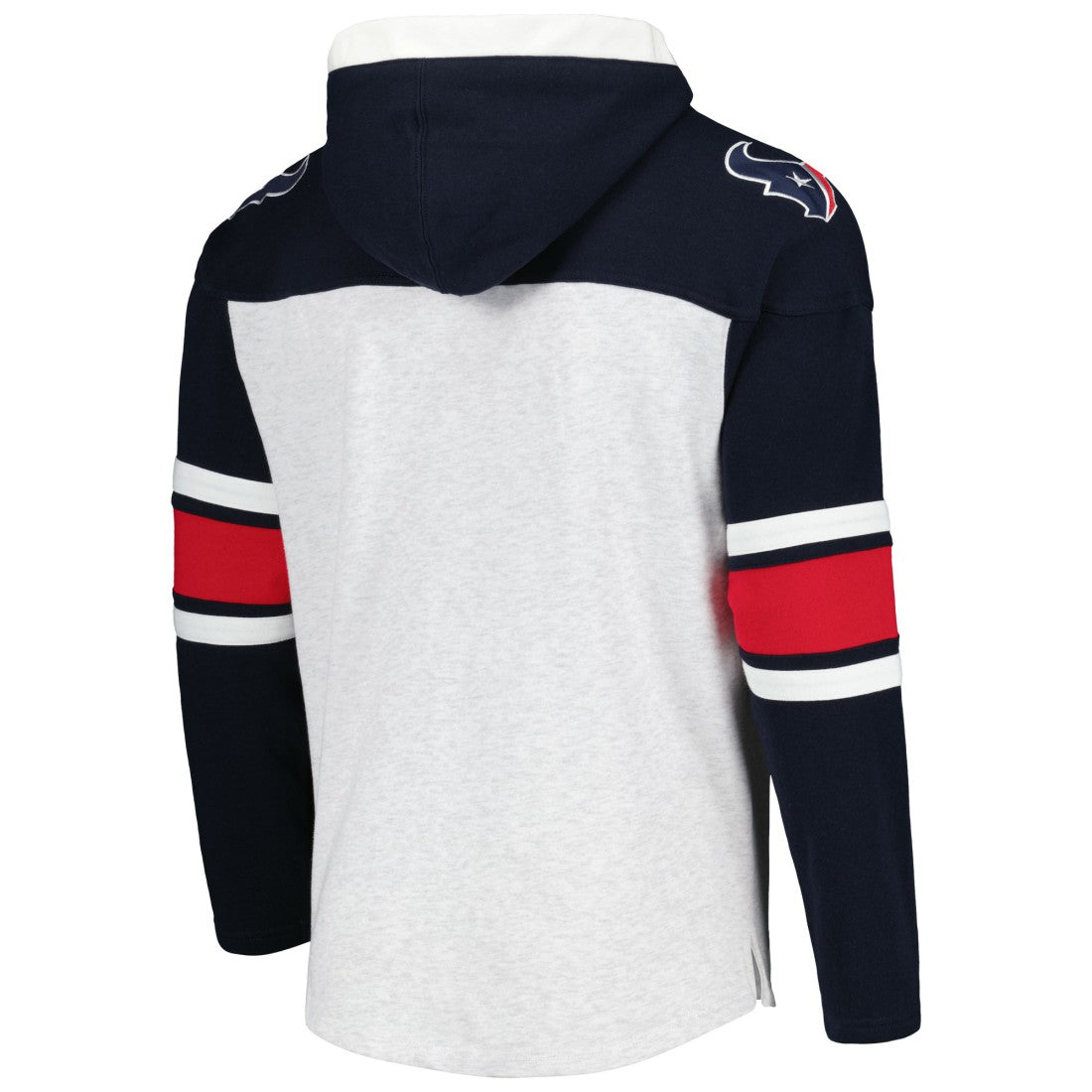 Houston Texans '47 Gridiron Lace-Up Pullover Hoodie - Heather Gray Hoodies