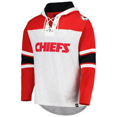 Kansas City Chiefs '47 Gridiron Lace-Up Pullover Hoodie - Heather Gray Hoodies