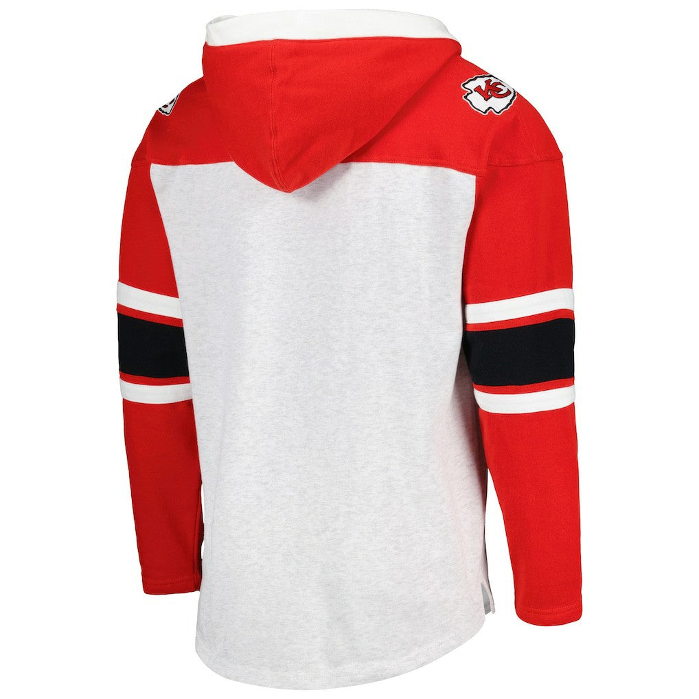 Kansas City Chiefs '47 Gridiron Lace-Up Pullover Hoodie - Heather Gray Hoodies