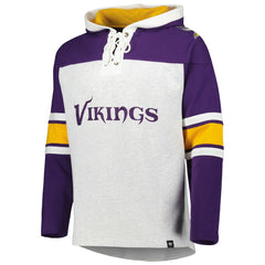 Minnesota Vikings '47 Gridiron Lace-Up Pullover Hoodie - Heather Gray Hoodies