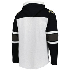 New Orleans Saints '47 Gridiron Lace-Up Pullover Hoodie - Heather Gray Hoodies