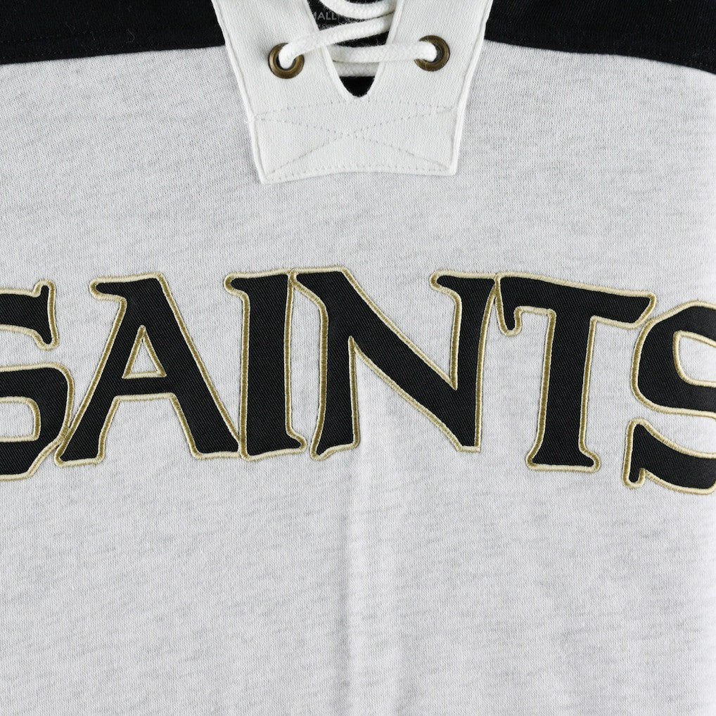 New Orleans Saints '47 Gridiron Lace-Up Pullover Hoodie - Heather Gray Hoodies
