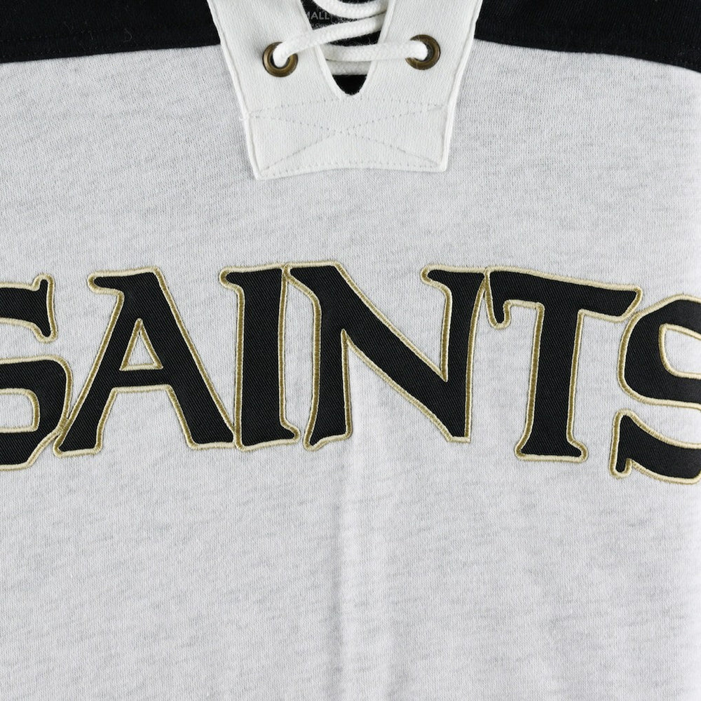 New Orleans Saints '47 Gridiron Lace-Up Pullover Hoodie - Heather Gray Hoodies