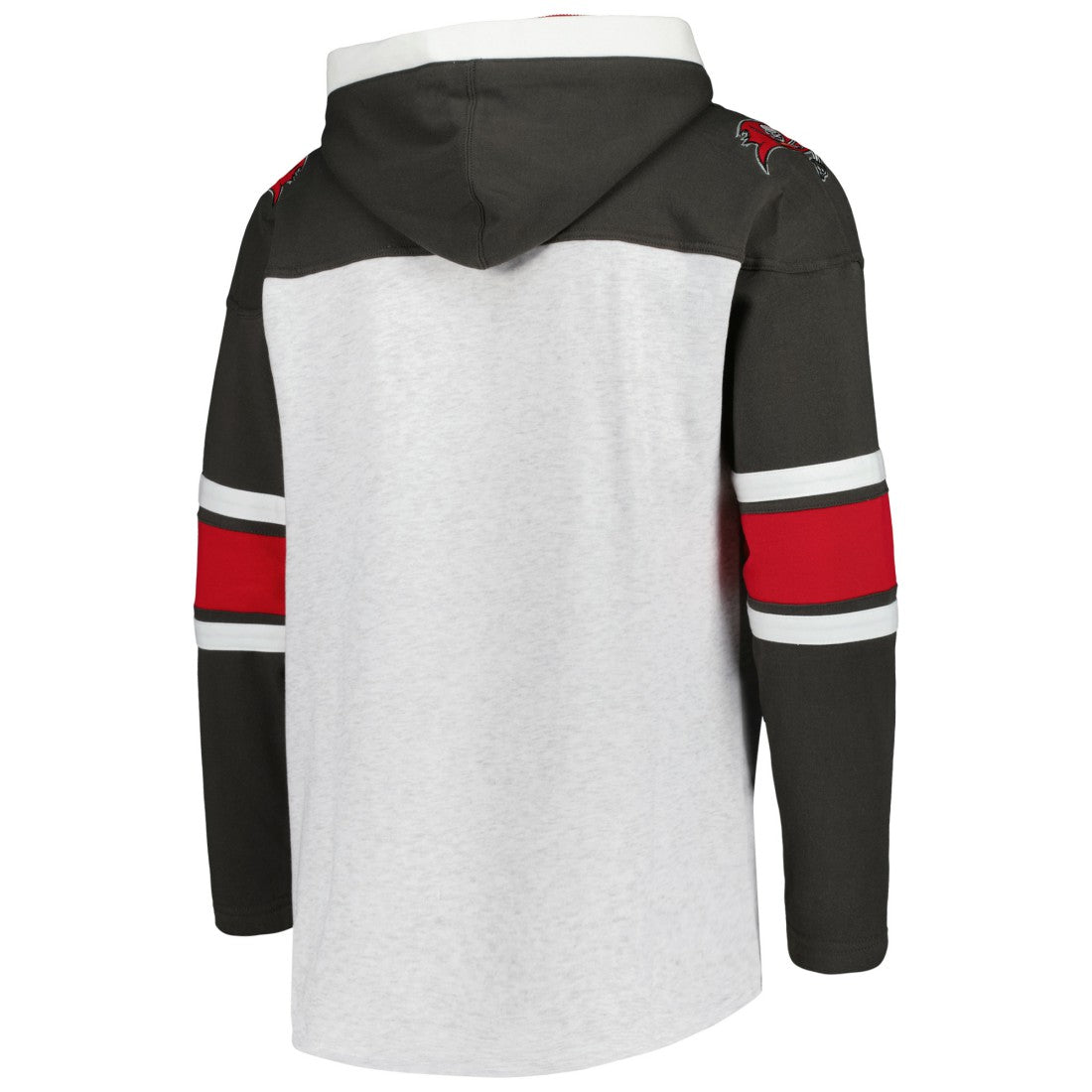 Tampa Bay Buccaneers '47 Gridiron Lace-Up Pullover Hoodie - Heather Gray Hoodies