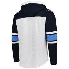 Tennessee Titans '47 Gridiron Lace-Up Pullover Hoodie - Heather Gray Hoodies