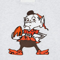 Cleveland Browns '47 Brownie The Elf Historic Logo Gridiron Lace-Up Pullover Hoodie - Heather Gray Hoodies